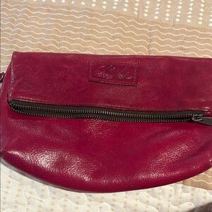 Patricia Nash Red Leather Wristlet Sleek Design